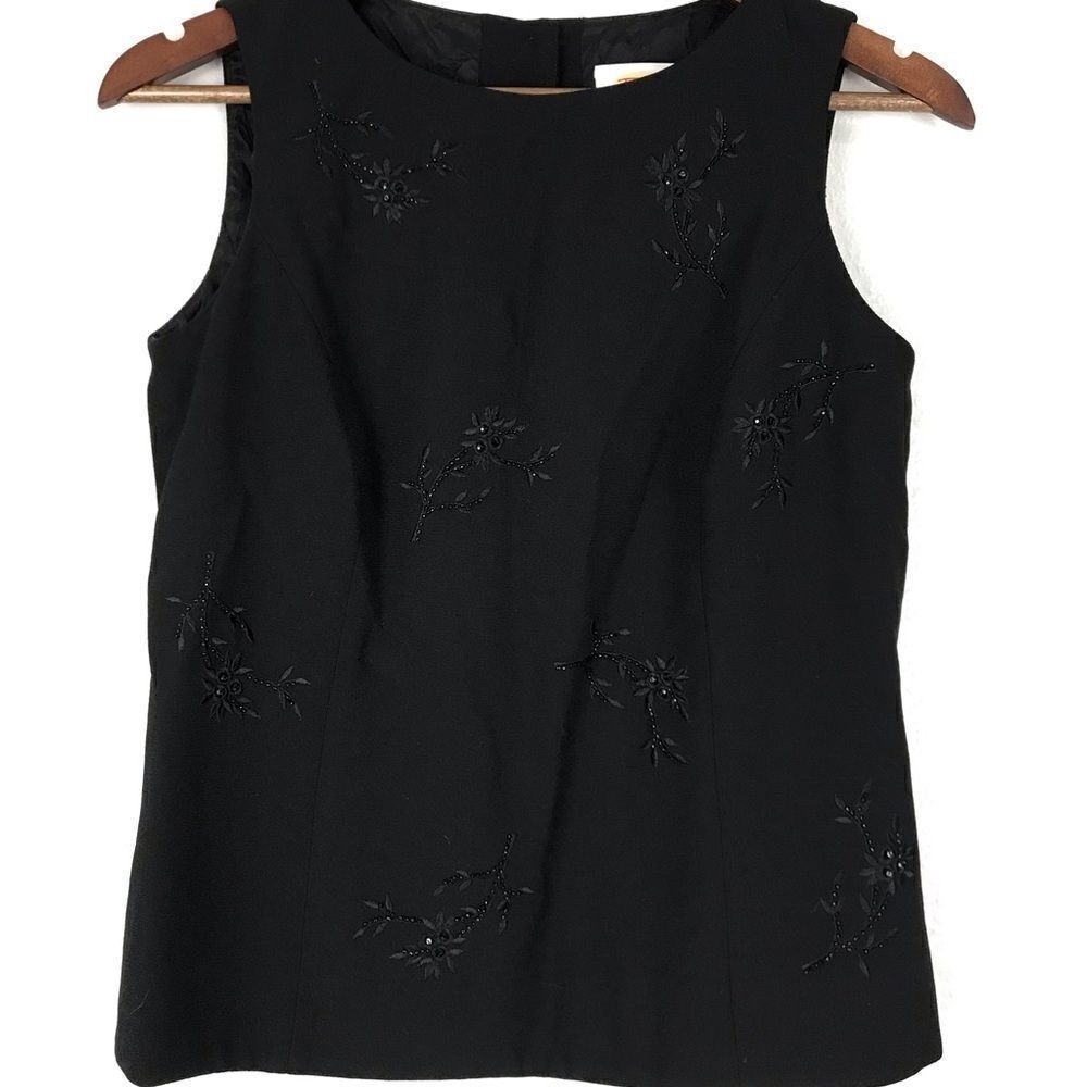 Talbots Black Sleeveless Blouse Size 4